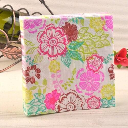 New food-grade napkins paper tissue decoupage vintage printed floral wedding birthday party cocktail hotel home decoration mats