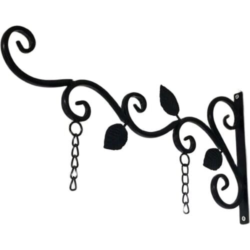 Office Home Hanging Sign Bracket Outdoor Black Iron Decorative Black Metal Scroll Brackets for Door Signs Hot Sale Door Plates