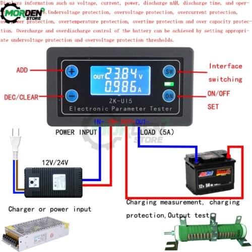 DC 5V-38V Digital Voltmeter Ammeter Car Voltage Current Meter Battery Tester Monitor Power Capacity Meter Dropship