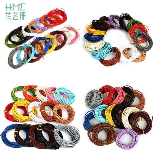 5meters/Lot Size 1/1.5/2/3mm 100% Genuine Leather Cord Round Rope String Cord for Bracelet & Necklace Jewelry Craft Making