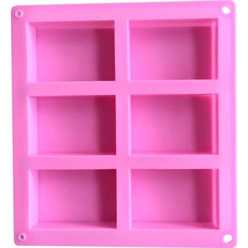 6 Rectangle Cavity Silicone Mold for Making Soap Mold DIY Handmade Soap Form Tray Mould