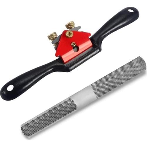 ABSF 2PCS Carpentry Tools,Adjustable SpokeShave with Flat Base, 4-In-1 Wood Rasp File for Wood Craft,Wood Working