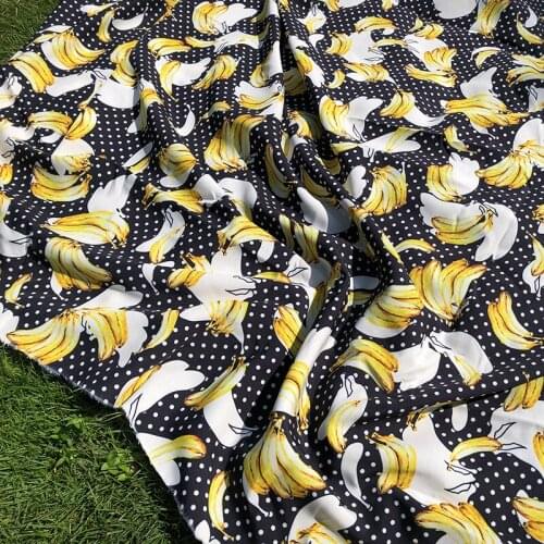 Banana printed fabric cloth 145 cm width clothing womens skirt dress handmade diy custom fabric alibaba express