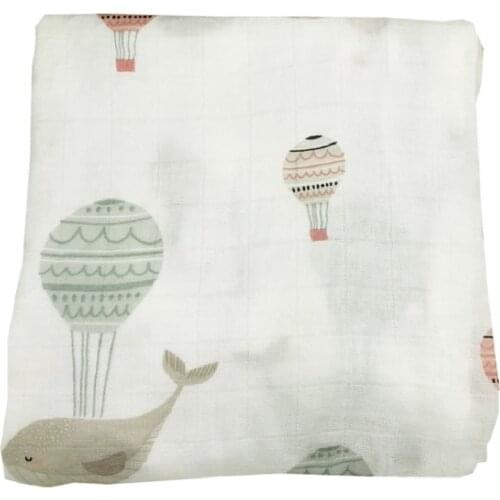 Whale Balloons 100% Bamboo Fiber Muslin blanket Swaddle Baby Blankets For Newborn Soft Swaddle Wrap Bedding Babies Bath Towel