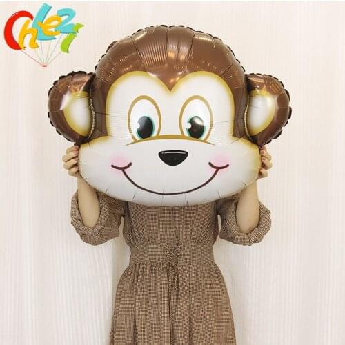 1Pcs Jungle Animal balloon Birthday Tiger Lion Monkey Zebra Giraffe Cow Air Helium Balloon Kids Jungle Party Birthday Decor