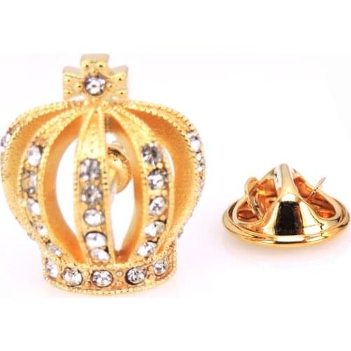 High end mens Brooch new badge Brooch Pin Crown Crystal Brooch mens Wedding Shirt jewelry accessories pin gift