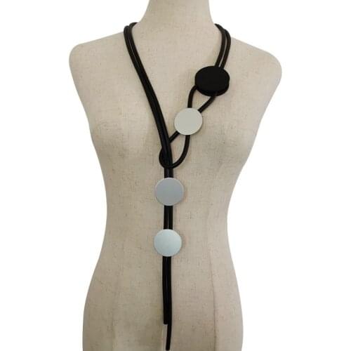 YD&YDBZ Red Round Metal Long Pendant Necklace For Ladies Punk Style Silicone Rubber Choker Necklaces Gothic Clothes Accessories