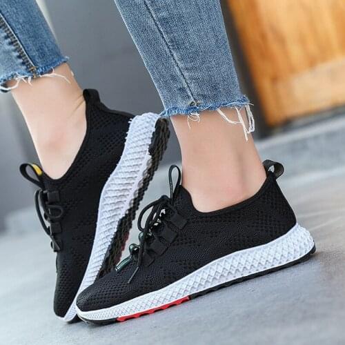 Zejiaohao Autumn Women Shoes Flats Causual Ladies Sports Shoes Fashion Air Mesh Lace Up Light Breathable Female Sneakers YK-6