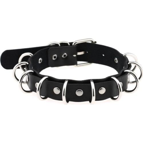 ZIMNO Multi-layer Leather Necklace for Women Sexy Collar O-Round Goth Choker Sexy Collier Necklaces Chain Neck Chocker Jewelry