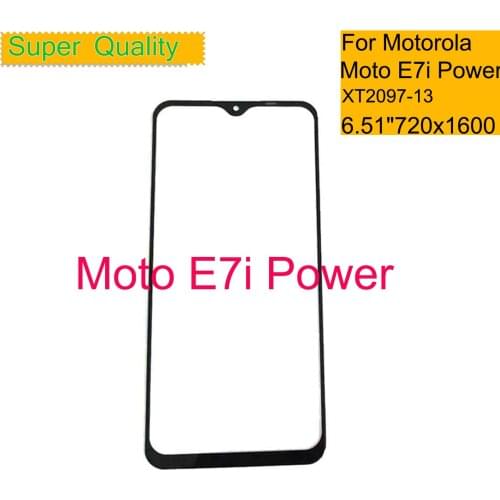 10Pcs/Lot For Motorola Moto E7i Power XT2097-13 Touch Screen Front Outer Glass Panel Lens For Moto E7i Power LCD Glass With OCA