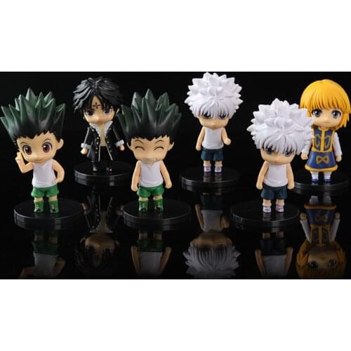 10cm Anime Hunter×Hunter Cute Ver. Gon Killua Kurapika Kulolo PVC Action Figure Collect Mini Model Toy Gift