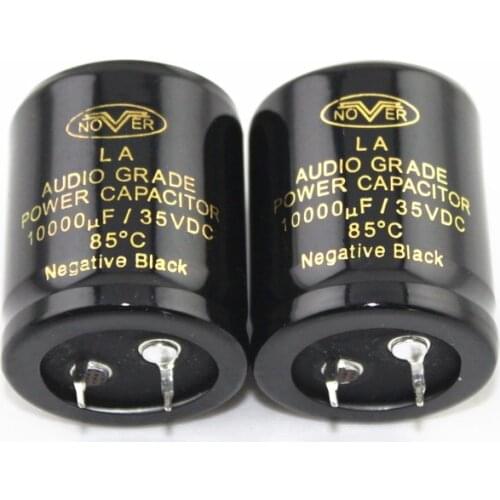 2PCS NOVER Audio Grade Power Capacitor 10000UF/35VDC Negative Black Capacitance