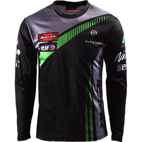 2018 MOTO GP Team Long Sleeve T-shirt for Kawasaki Racing Motorcycle Mococross MX Ninja T-shirts Jersey