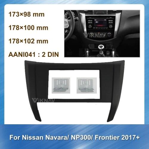 2DIN Car Stereo DVD Radio Fascia for NISSAN Navara NP300 Frontier 2017+ Audio Player Panel Adapter Frame Dash Mount Installation