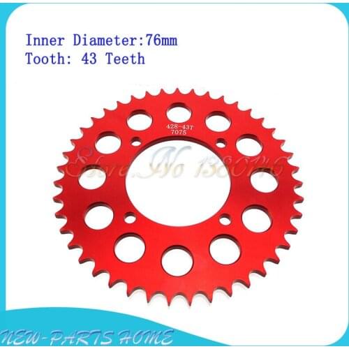 428 43Teeth 76mm Aluminum Billet Rear Sprocket For SDG 50cc-190cc Chinese Pit Dirt Bike SSR Piranha Pitster Pro DHZ Atomic