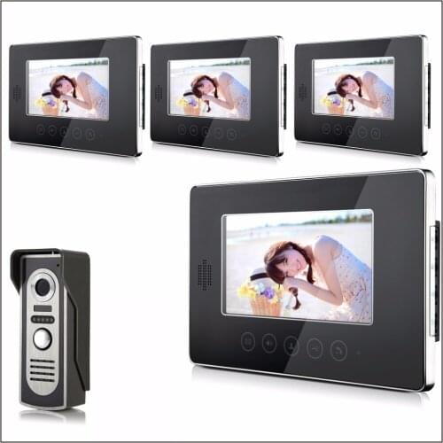 7 Inch Wired Two Way Intercom Metal Door Camera 1V4 Video Door Phone