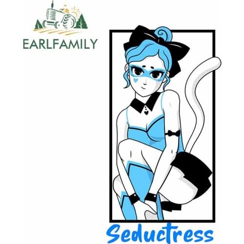 EARLFAMILY 13cm x 7cm The Mysterious Lady Seductress Sticker JDM Racing Motorcycle Helmet Strip Car Stickers Graffiti Decal