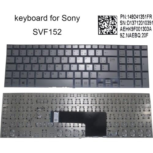 French azerty computer keyboard for Sony VAIO SVF152 SVF153 SVF15 Notebook PC keyboards laptops replacement part New 149241351FR