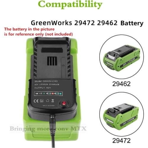 G-MAX 40V Lithium Battery Charger Replacement charger For GreenWorks 40V Li-ion battery 29462 29472 safe charging charger