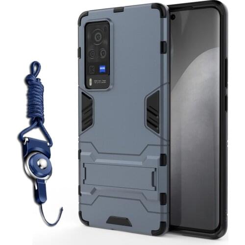 Hybrid Armor Case For VIVO X60 Pro V20 Y20 Y73S S7 SE 5G case with Strip stand Protect Phone Cover For VIVO IQOO 7 5 Pro Z1X