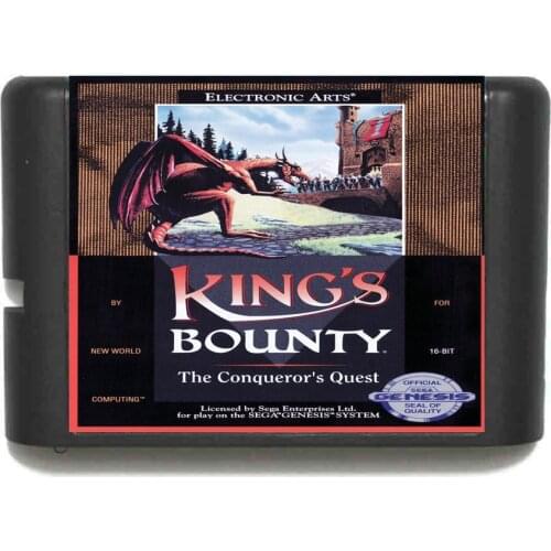 Hottest Kings Bounty - The Conquerors Quest 16 bit MD Game Card For Sega Mega Drive For Genesis