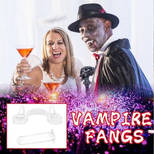 Fake Teeth Reusable Halloween Party Cosplay Fangs Scary Canine Teeth Accessories for Adults