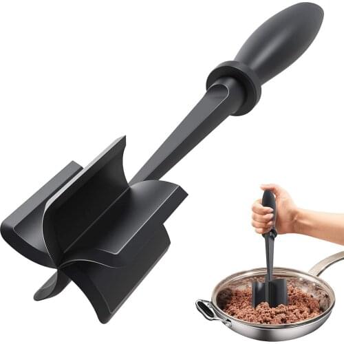 Meat Chopper Ground Beef Turkey Masher Heat Resistant Hamburger Meat Smasher Non Stick Mix Masher Tool Nylon Chopper Utensil