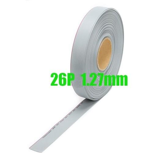 Free shipping 10M 26 Way Flat Grey Cable Wire 26P 1.27MM Pitch Extension Flat Grey Ribbon Cable Wire For Raspber flat wire cabl
