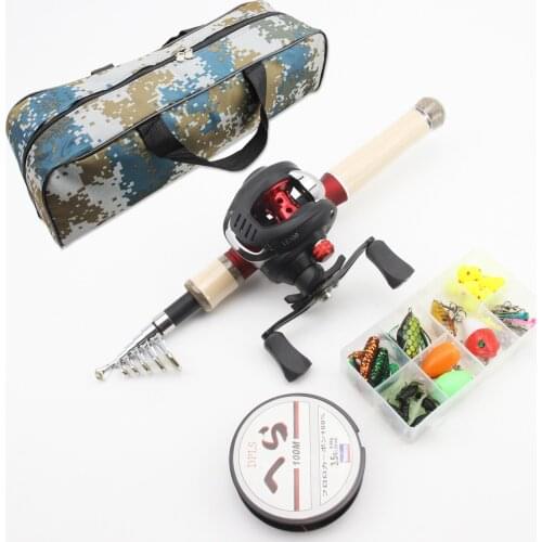 1.65M Carbon Casting Rod Reel Combos carp rod and reel Soft bait Fish hook Fishing line Bag set trout rods Novice fishing gear