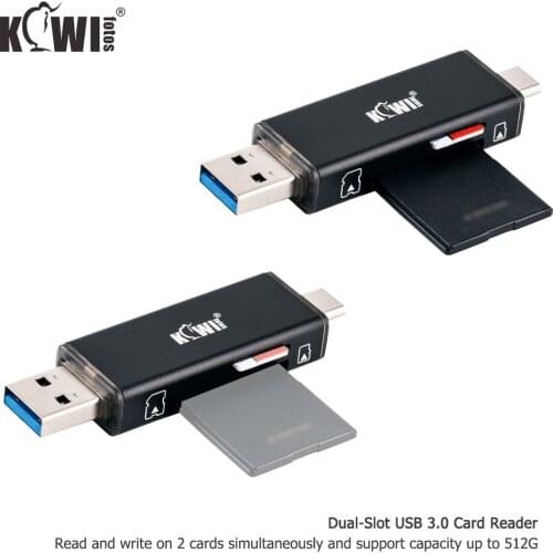 Kiwi Portable USB 3.0 Memory Card Reader for SDXC SDHC SD MMC RS-MMC Micro SD TF Micro SDXC Micro SDHC UHS-I on Computer Camera