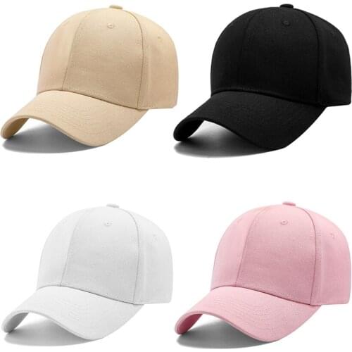 Unisex cap casual solid color pure cotton baseball cap adjustable stretch cap womens mens hip-hop trucker hat