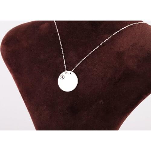 UM US JEWELRY Rhodium Plated Snow Pattern 925 Sterling Silver Necklace