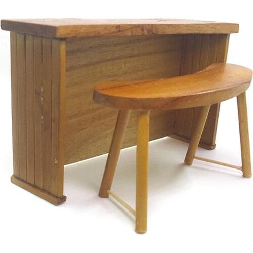 Dolls House Small Desk & Chair Miniature Study Office Furniture Set - 1:12