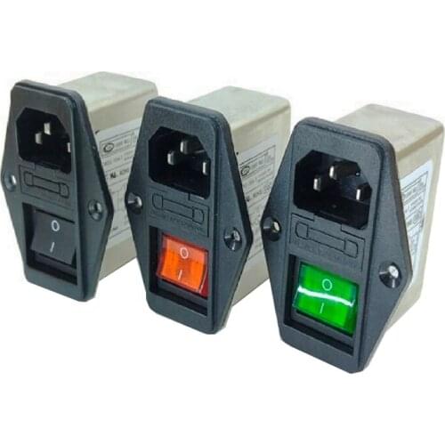 10A 250V Yunpen Line Noise Medical EMI Noise Filters With Switch And Socket