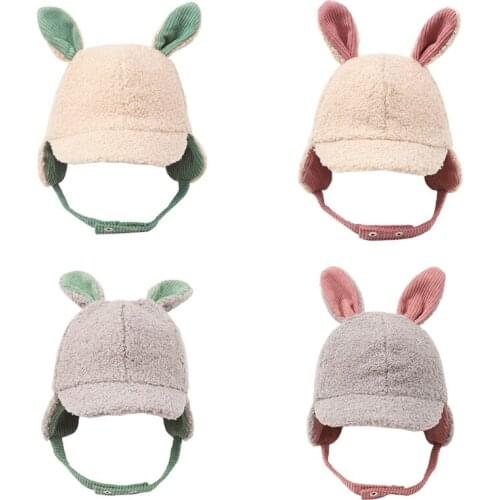 Cute Rabbit Ears Winter Warm Kids Children Beanie Cap Plush Ear Protector Hat