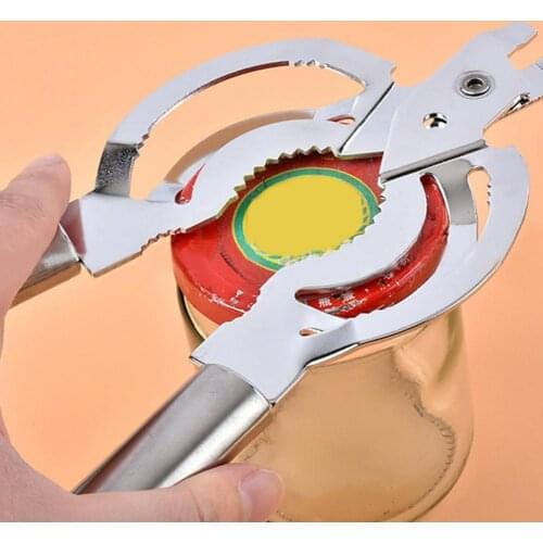 Bottle Opener Multifunctional Innovative Stainless Steel Easy Use Anti-rust Corrosion Resistant Practical Smooth Jar Can Opener