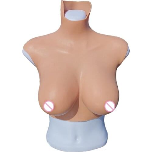Soft Silicone Top Crossdressing Realistic Fake Breast Forms Boobs for Crossdressers Drag Queen Shemale Silicone Bodysuit Shape
