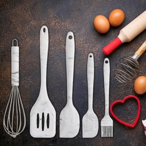 Baking Scraper Set Ergonomic Design Easy to Hold Flexible Kitchen Tools Silicone Practical Wear-resistant Utensil Cooking Tool