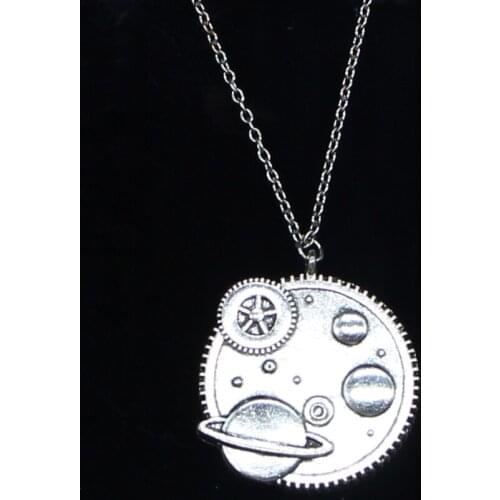 New Fashion Necklace 37mm solar system galaxy Pendants Short Long Women Men Colar Gift Jewelry Choker