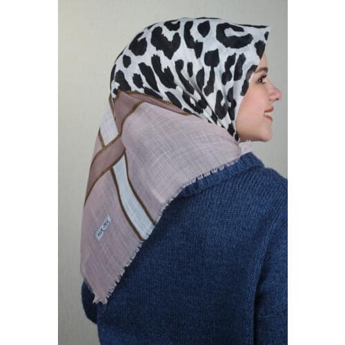 NUR SILK PATTERNED LINEN FLAMLI SCARF-DESEN-23-RENK-08