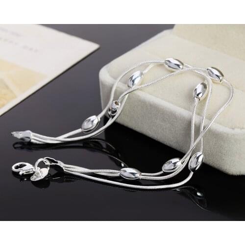 Wholesale , Charms beads Chain Beautiful bracelet silver color fashion for women Wedding nice bracelet jewelry JSHh236