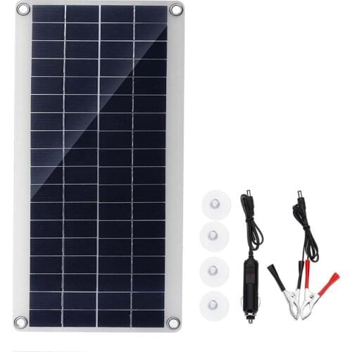 300W Solar Panel Portable Dual 12/5V DC USB Fast-Charging Waterproof Emergency Charging Outdoor Battery Charger for Car