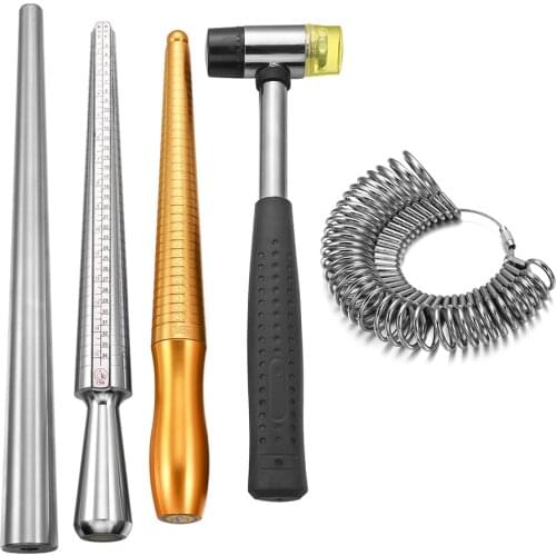 10 Style Finger Sizes Measuring Equipment Metal Stick Ring Sizer Ring Stick Enlarger Mandrel Gauge Tools Set For Jewelry Making