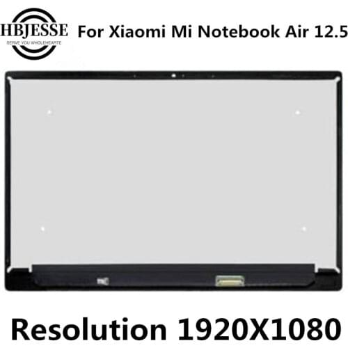 12.5'' LED Display Replacemnt LCD Screen Front Glass Panel Assembly For Xiaomi Mi Notebook Air 12.5 1920x1080