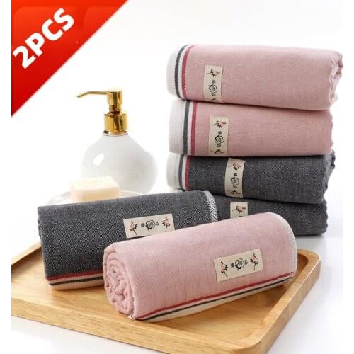 High Quality 2/4/10 Pc Pure Cotton Adults Towel Quick Drying Stripe Face Hand Bath Cloth 34*74cm Bathroom Absorbent