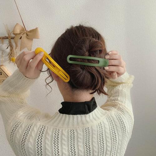 Women Large Hair Clamping Clips Candy Color Hairclip Plastic Duckbill Hairpins for Women Girls Headwear Simple Hair Accessories