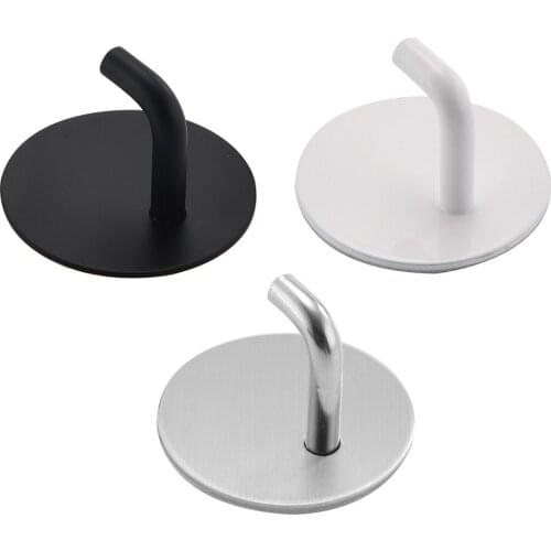 1pcs Storage Hanger 304 Stainless Steel Wall Hook Self-adhesive Towel Hanger Punch-free Kitchen Bathroom Hanging Hook