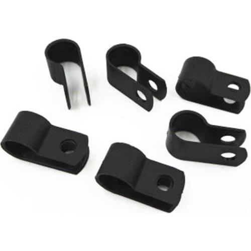 1000pcs Nylon Black Wire Cable Hose P Type R Clamp Clips Clip C 8.4mm 5/16&quot