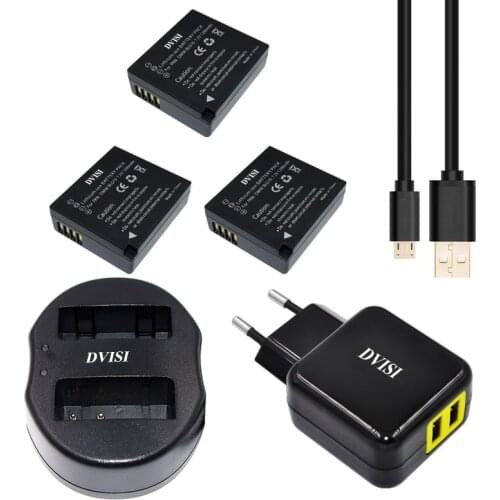 3Pcs/lot Camera Battery for Panasonic DMW-BLG10 DMW-BLG10E BLG10E DMW-BLG10GK BLG10GK BLG10 DMC-GF6 DMC-GX7 GF6 GX7 with Charger