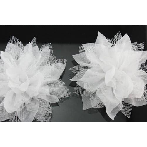 3pcs pcs lovely Large French Veil Flower large handmade Chiffon Fabric Flowers 12cm-BY0031a extra big